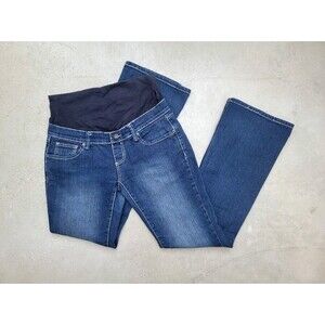 Lilac Maternity Bootcut Jeans Women's Large Blue Wash Button Flap Pocket